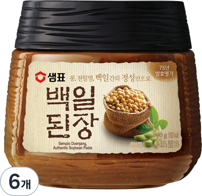 샘표 백일된장, 900g, 6개
