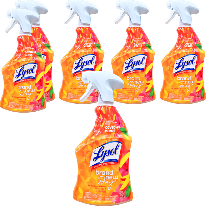 Lysol 來舒 多功能萬用噴槍式清潔劑 芒果芙蓉香味, 6瓶, 946ml