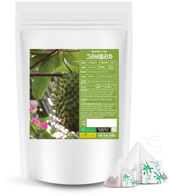 건강스토리 삼각티백 그라비올라차, 1g, 100개입, 1개