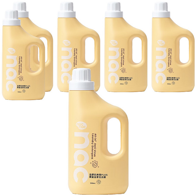 nac nac 全酵抗病毒PLUS嬰童全家洗衣精, 6個, 1.5L