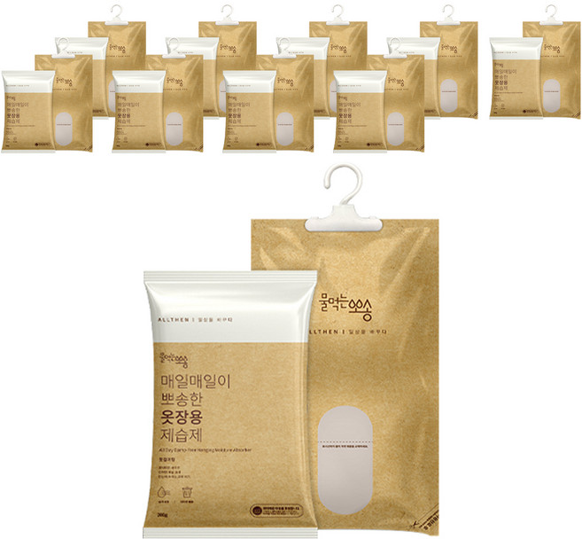 물먹는뽀송 옷걸이형 제습제 본품, 200g, 10개