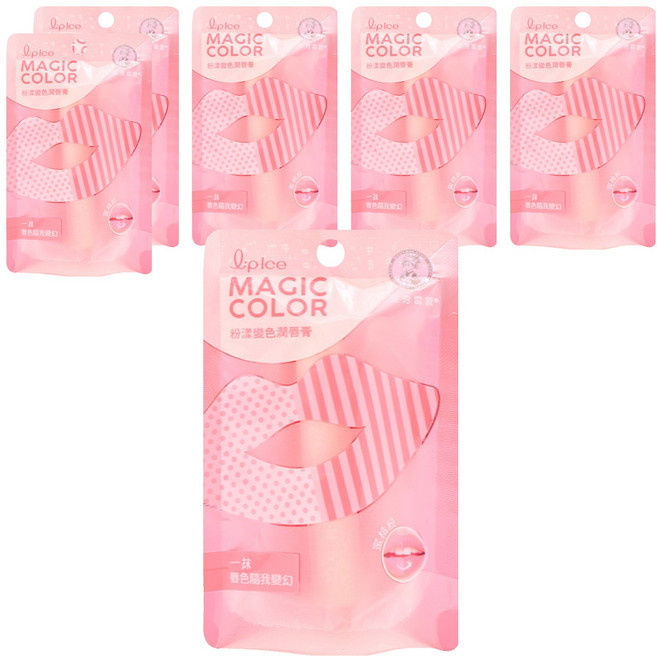 MENTHOLATUM 曼秀雷敦 台灣公司貨 粉漾變色潤唇膏, 蜜桃粉, 2g, 6支