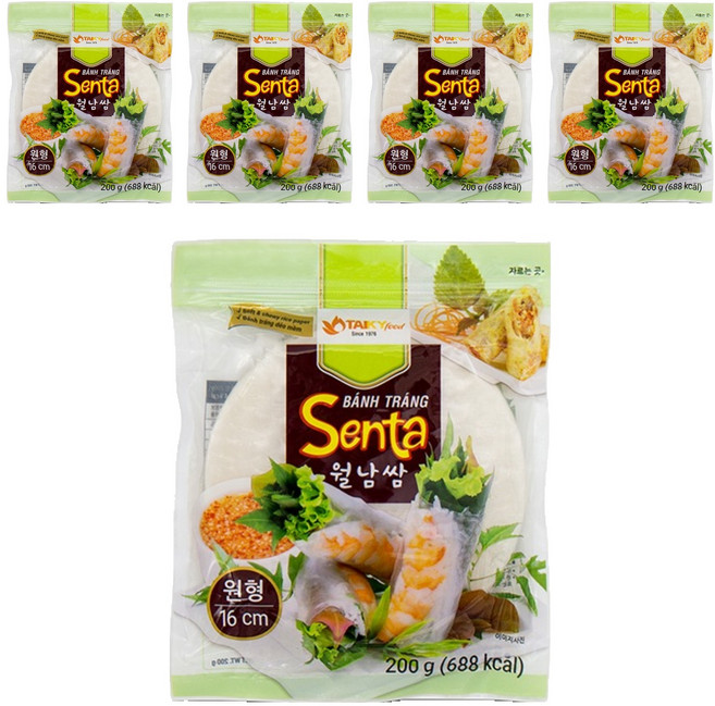 TAIKY food 財記粉業 越南春捲皮 圓形 16cm, 5個, 200g