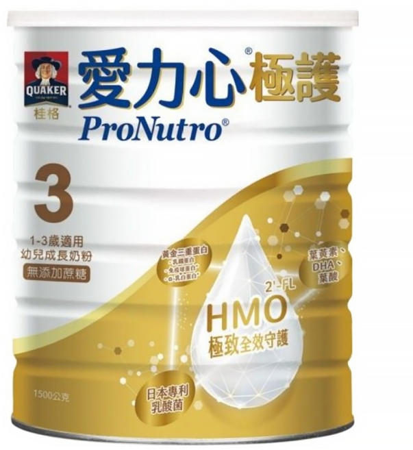 QUAKER 桂格 ProNutro 愛力心 極護幼兒成長奶粉3號 1~3歲, 1.5kg, 1罐