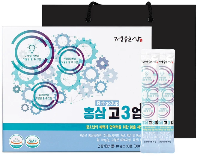 정원삼 홍삼스틱 고3업 + 쇼핑백, 30회분, 1개 - 쿠팡