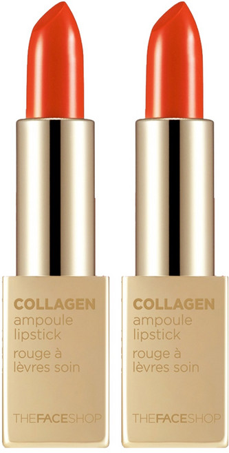 더페이스샵 콜라겐 앰플 립스틱, 2개, 10 오렌지블라스트