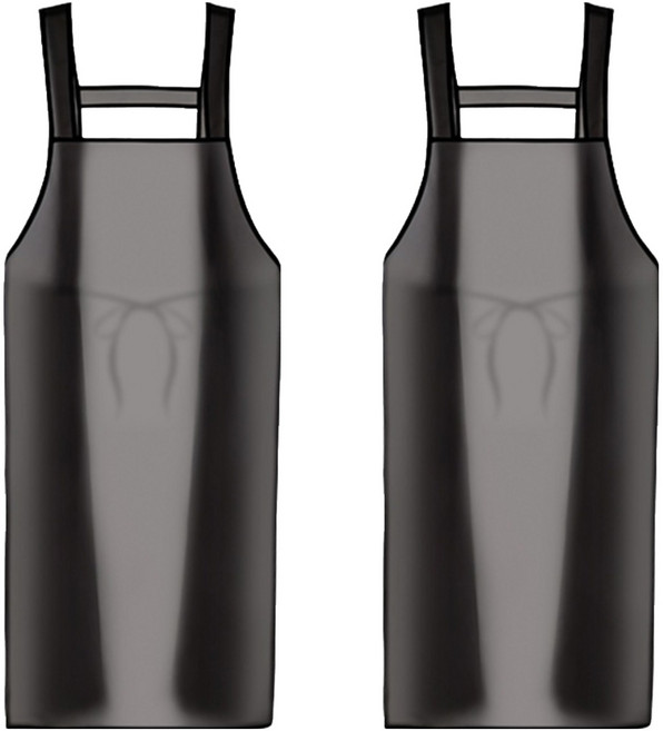 론더블린 가볍고 막아주는 방수 앞치마 넉넉한 허리끈, 블랙, 2개