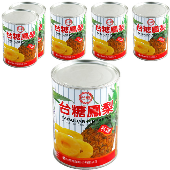 台糖 鳳梨罐頭, 565g, 6罐