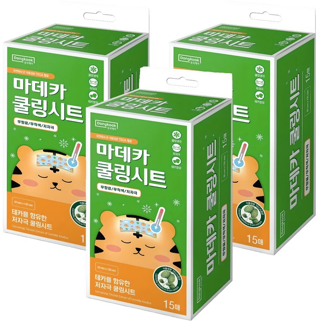 동국제약 마데카 쿨링시트, 15개입, 3개 - 쿠팡