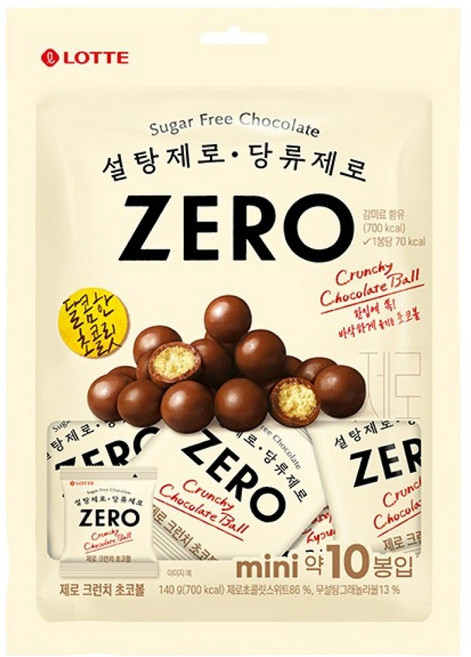 롯데제로 크런치 초코볼, 140g, 1개