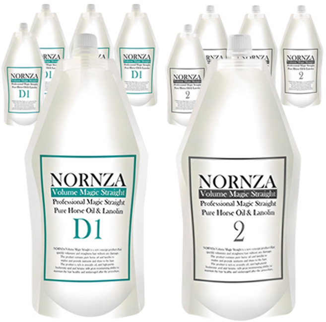 NORNZA Volume Magic Straight受損髮護理直髮劑 D1劑 400g+2劑 400g, 5組