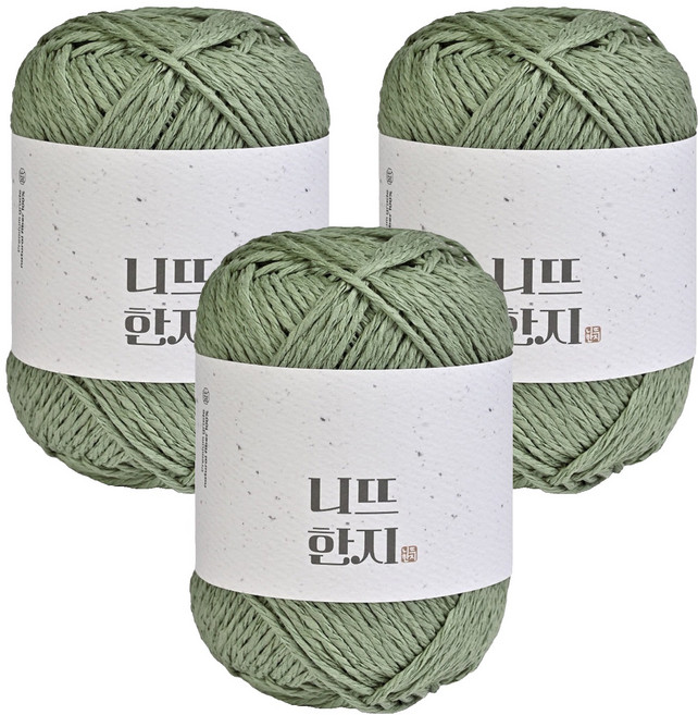 니뜨 한지 뜨개실 50g, 07 카키, 3개