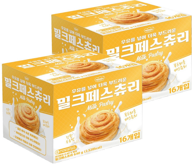 키즈웰 밀크페스츄리 16p, 640g, 2개