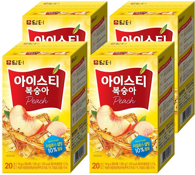 담터 복숭아 홍차, 14g, 20개입, 4개