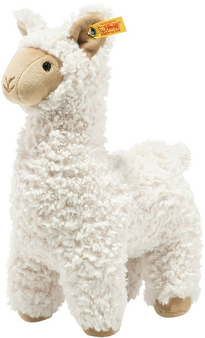 Steiff 德國金耳釦泰迪熊 黃標玩偶 Soft Cuddly Friends Leandro llama, 23cm, 白色, 1個