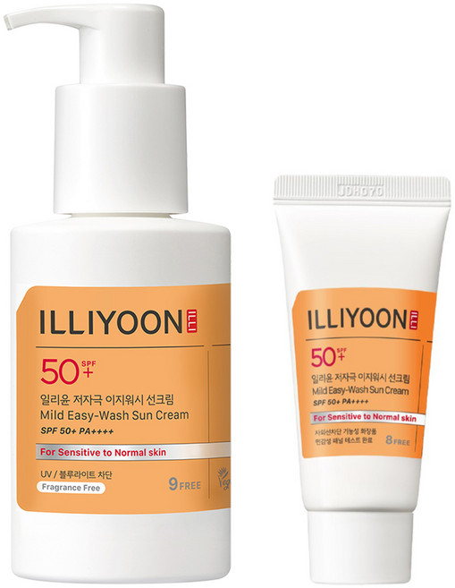 일리윤 저자극 이지워시 선크림 SPF50+ PA++++ 150ml + 30ml 세트, 1개