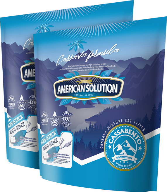 아메리칸솔루션 카사벤토 응고형 고양이모래, 5.9kg, 2개, 무향