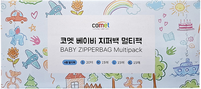 comet 萬用夾鏈袋 S 20個 + M 15個 + L 15個 + XL 15個, 1盒
