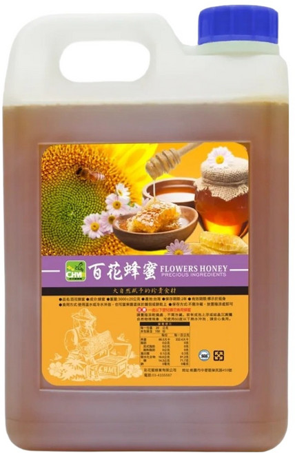 彩花蜜 台灣百花蜂蜜, 3kg, 1桶