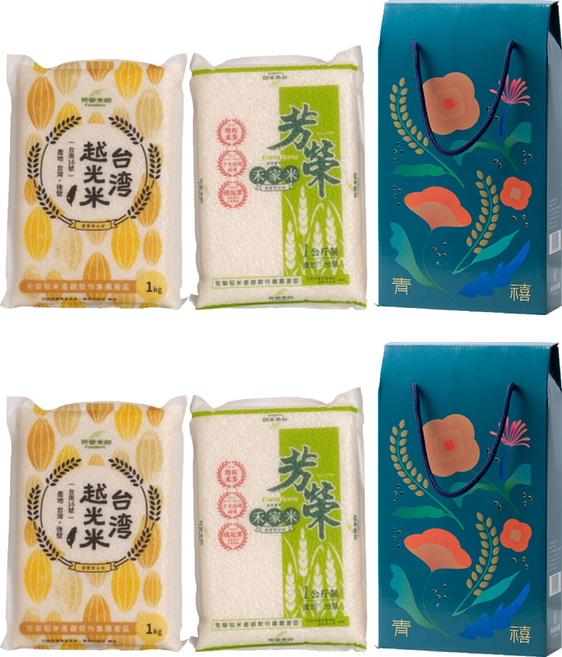 芳榮米廠 青禧米禮盒 2包入, 2kg, 2盒, CNS一等