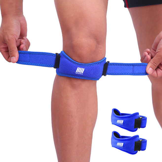 헨센 쿠션 압박 슬개골 무릎 보호대, 2개, 블루