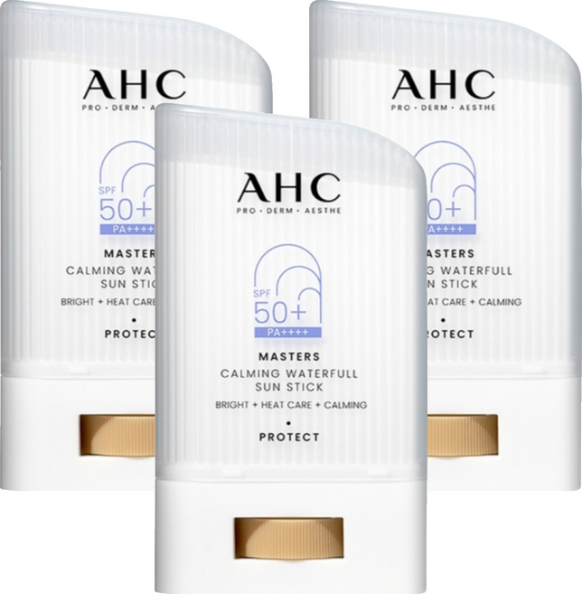 AHC 마스터즈 카밍 워터풀 선스틱 SPF50+ PA++++, 22g, 3개