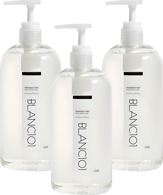 블랑101 젖병 세정제 리퀴드 무향, 720ml, 3개