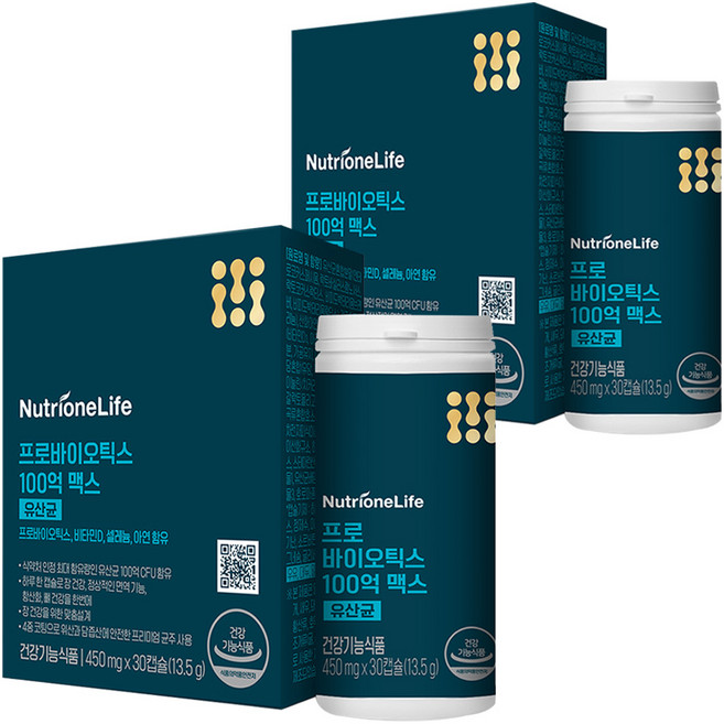 뉴트리원 프로바이오틱스 100억 맥스 유산균 13.5g, 2개, 30정