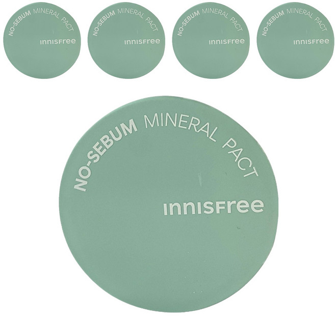 INNISFREE 台灣公司貨 無油無慮礦物控油蜜粉餅 8.5g, 78511, 5個