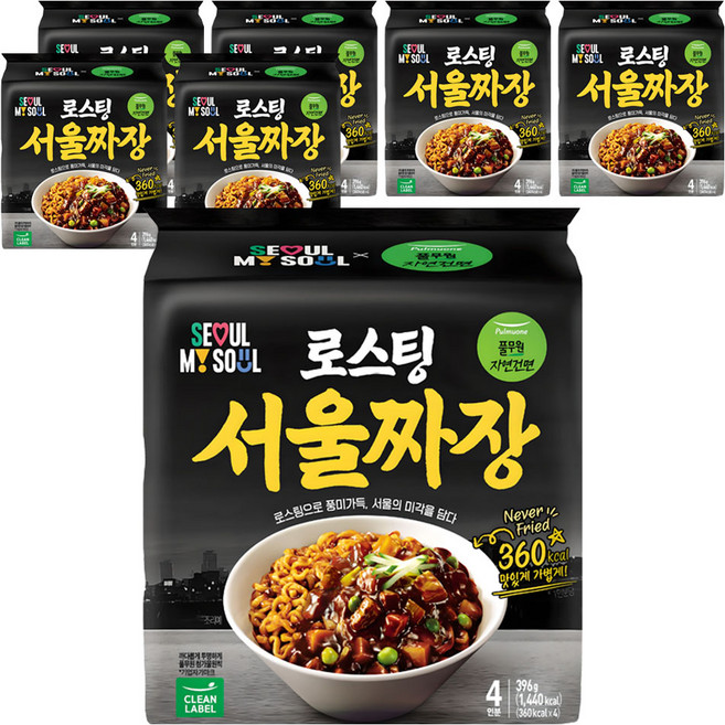 풀무원자연건면 로스팅 서울 짜장 99g, 28개