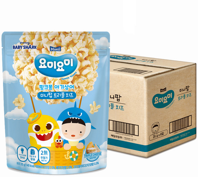 요미요미 미니팝, 트리플치즈, 25g, 6개