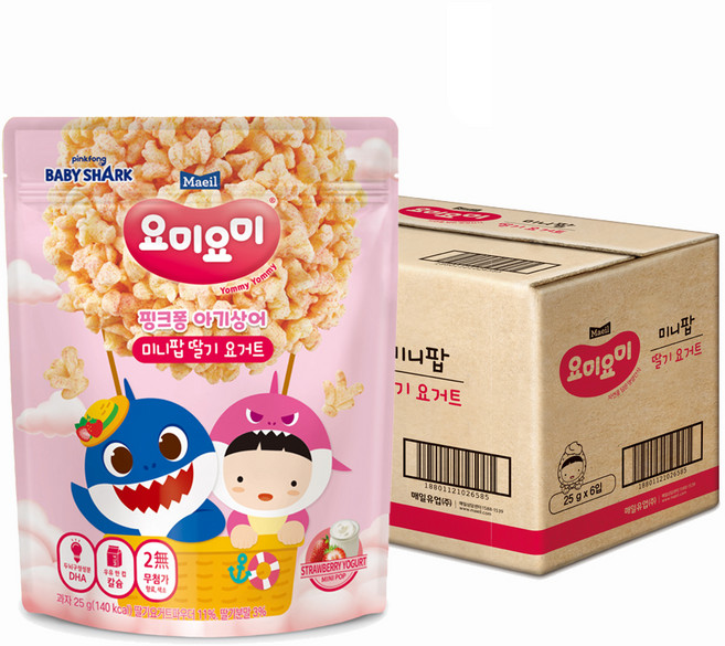 요미요미 미니팝, 딸기요거트, 25g, 6개