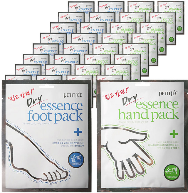 쁘띠페 드라이에센스 핸드 팩 5p + 풋 팩 5p, 4개