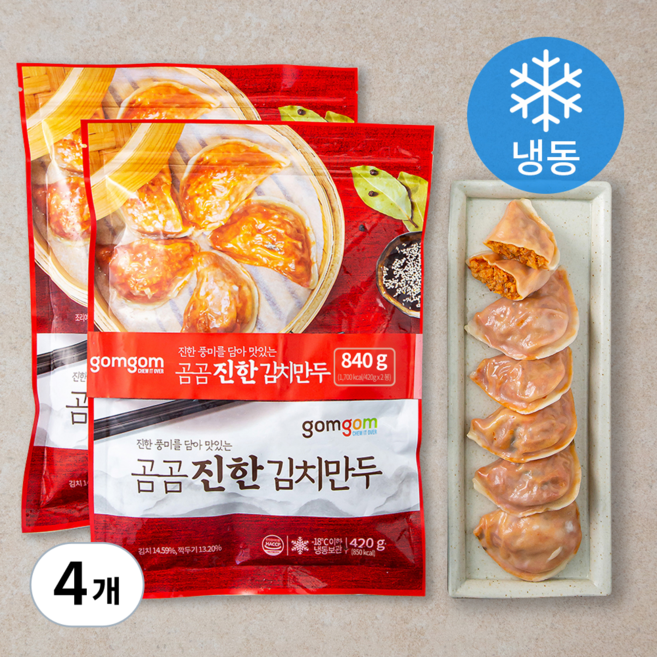 곰곰 진한 김치 만두 (냉동), 420g, 4개입