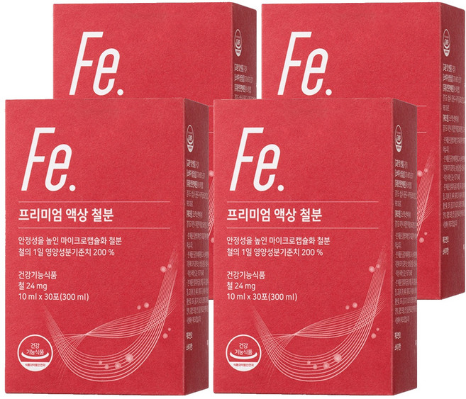 뉴트리모어 프리미엄 액상 철분, 300ml, 4개
