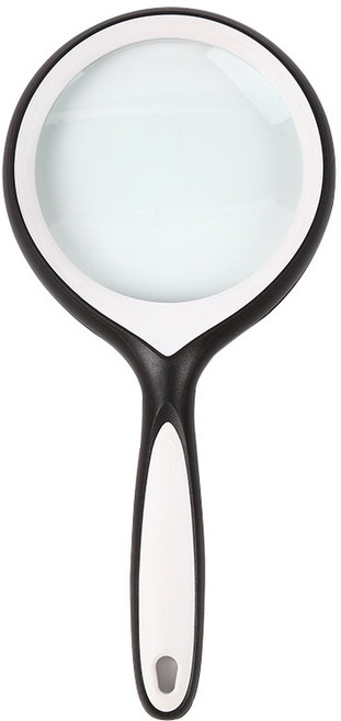 비즈온 10배 미끄럼 방지 손잡이 돋보기 100mm, 화이트 + 블랙, 1개