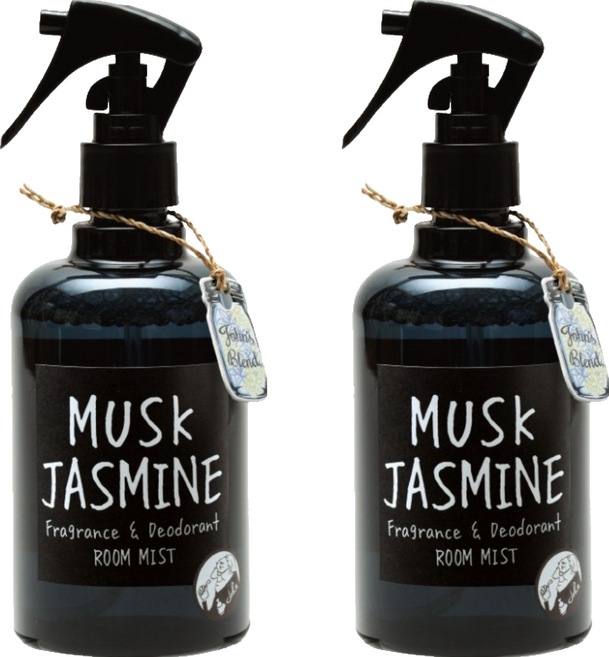 John's Blend 室內芳香噴霧 麝香茉莉花 280mL 植物性萃取消臭配方 清新不刺鼻 衣物/家中/辦公室/廁所適用, 2瓶