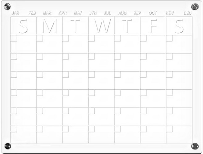 留言板冰箱貼 - 亞克力材質 磁鐵吸附, 白色