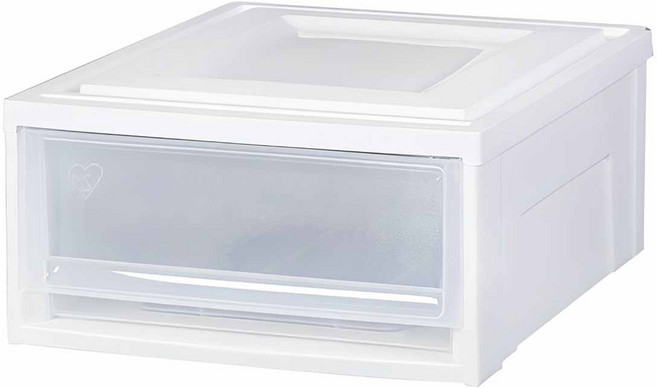 아이리스 국내생산 시스템 수납함 슬라이딩 서랍장 BC-370, 클리어/화이트, 1개