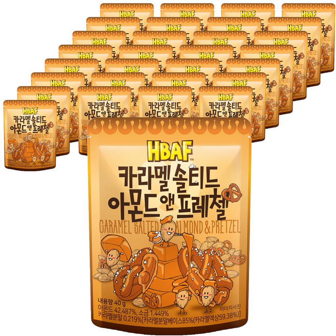 HBAF 鹹焦糖杏仁椒鹽脆餅, 40g, 30包