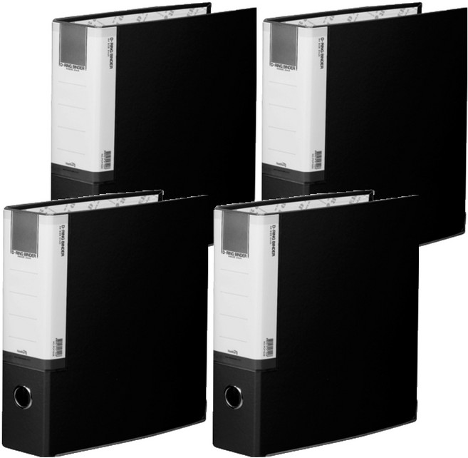 희망사무포인트 D링 합지 바인더 파일 5cm 3공, 흑색, 4개