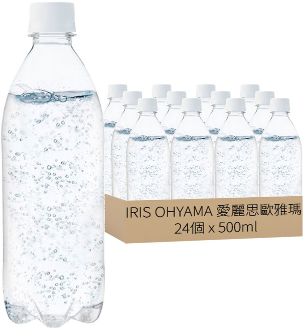 IRIS FOODS 富士山強氣泡水 環保無標籤款, 500ml, 24個