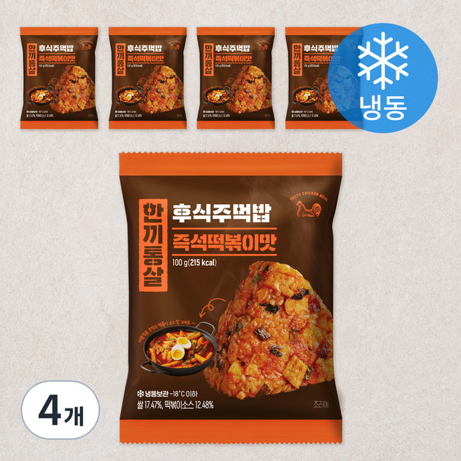한끼통살 후식주먹밥 즉석떡볶이맛 (냉동), 100g, 20개