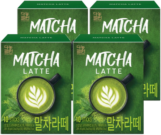 다농원 말차라떼, 4개, 10개입, 16g