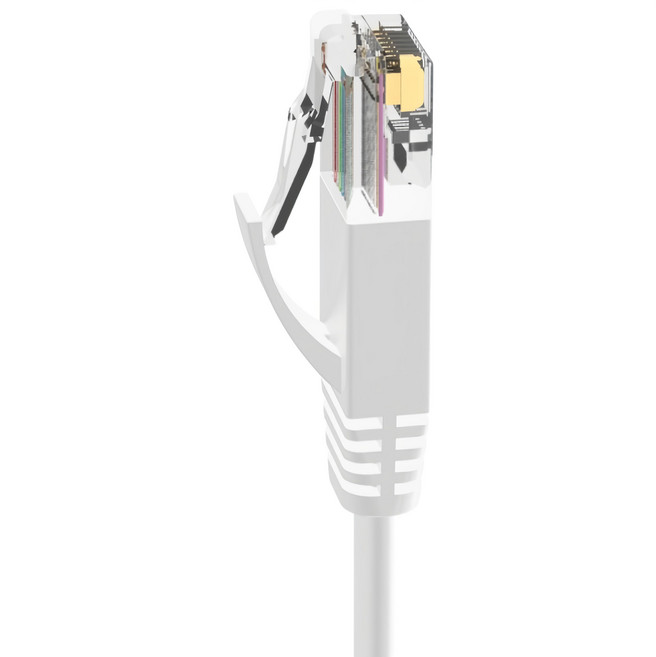 POLYWELL 寶利威爾 CAT6 高速網路傳輸扁線 PW15-W59-A109, 15m, 白色, 1條
