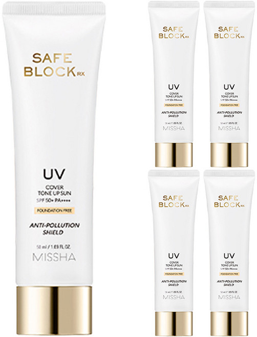 미샤 세이프 블록 RX 커버 톤업 선크림 SPF50+ PA++++, 50ml, 5개