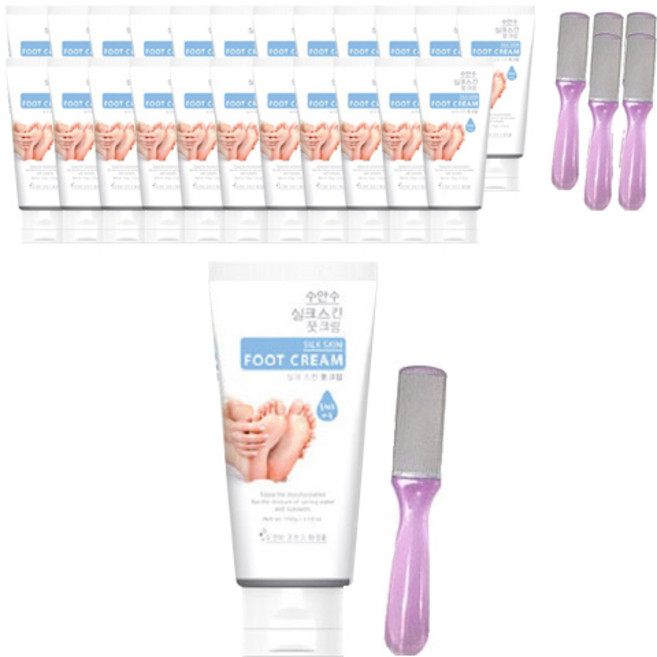 에네스티 실크 스킨 온천수 풋크림 레몬민트 4p + 발밀이, 100ml, 6개