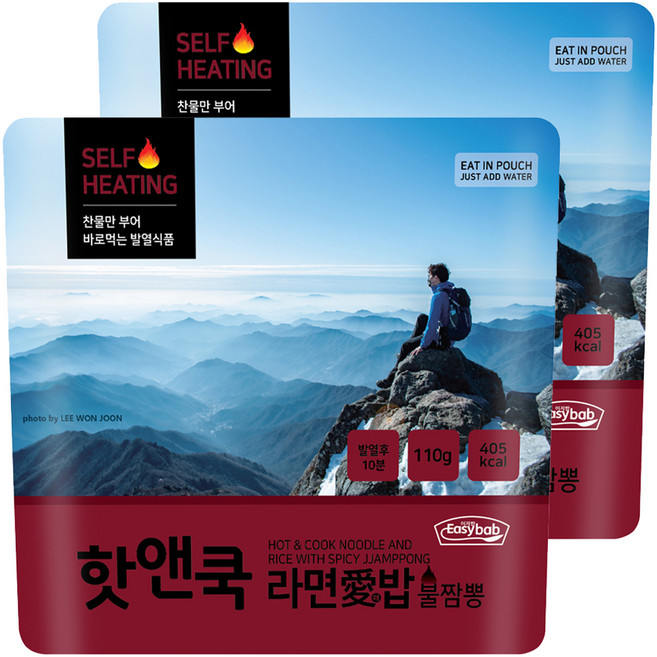 이지밥 핫앤쿡 라면애밥 불짬뽕, 110g, 2개