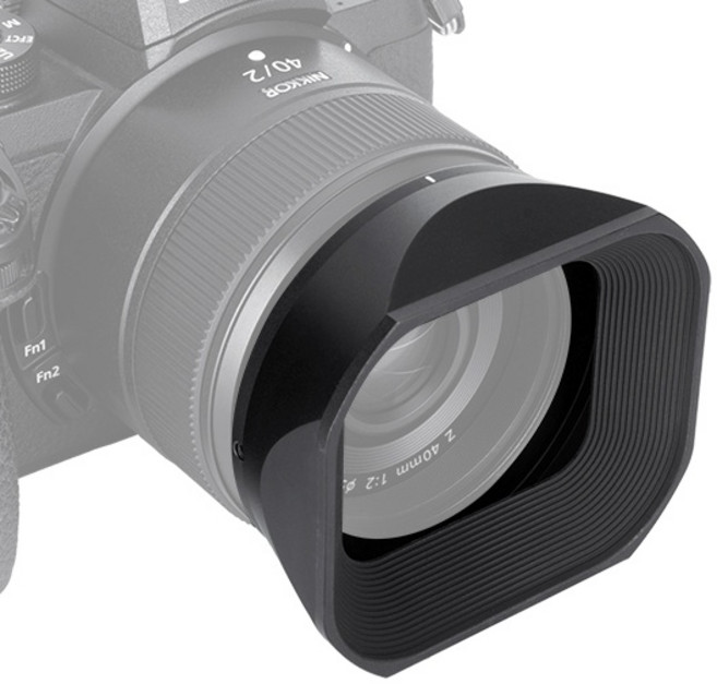JJC 니콘 NIKKOR Z 40mm F/2 Z 26mm F2.8 렌즈 사각 후드, 1개, LH-Z40F2