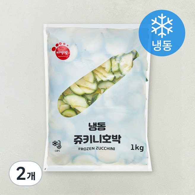 마당발 쥬키니 호박 반달 (냉동), 2개, 1kg